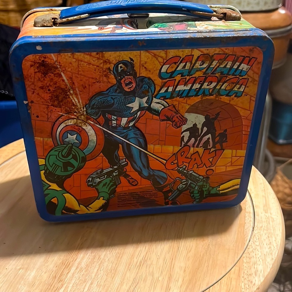 Vintage 1980 Aladdin Spider-Man and The Hulk Metal Lunch Box with Thermos. - Picture 3 of 4